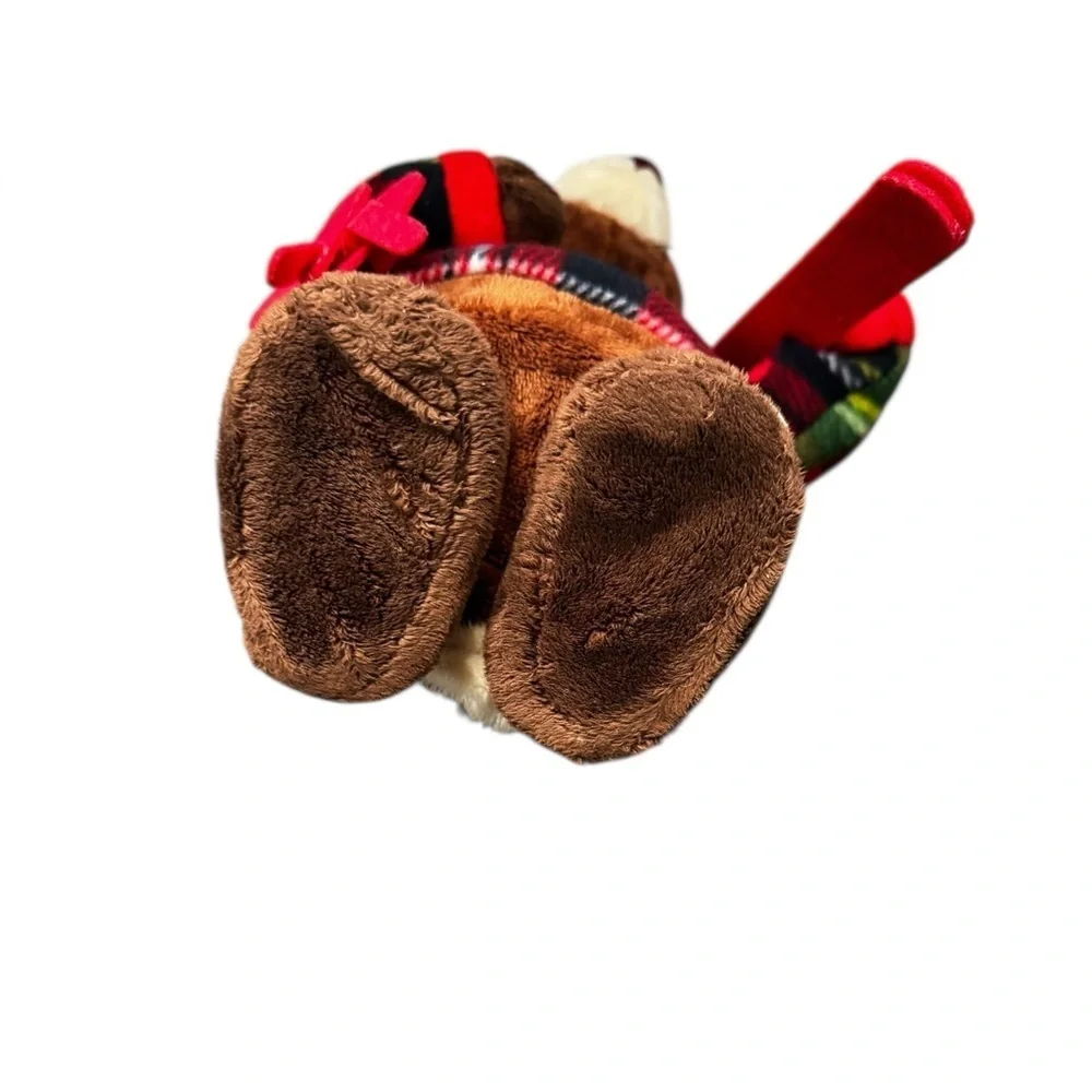 Rudolph Reindeer 14” Animated Singing Walking Plaid W/ Skis Dan Dee